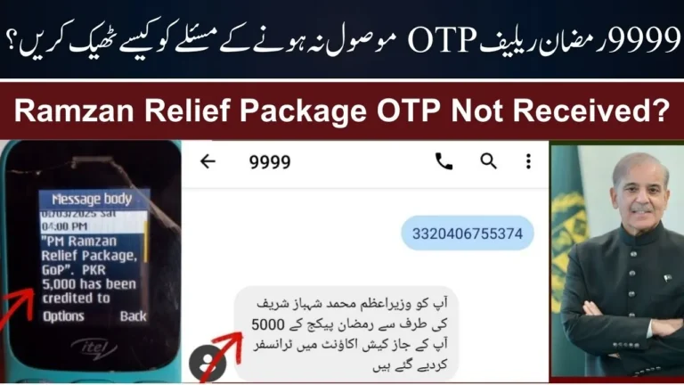 How to Fix 9999 Ramzan Relief OTP Not Received Issue